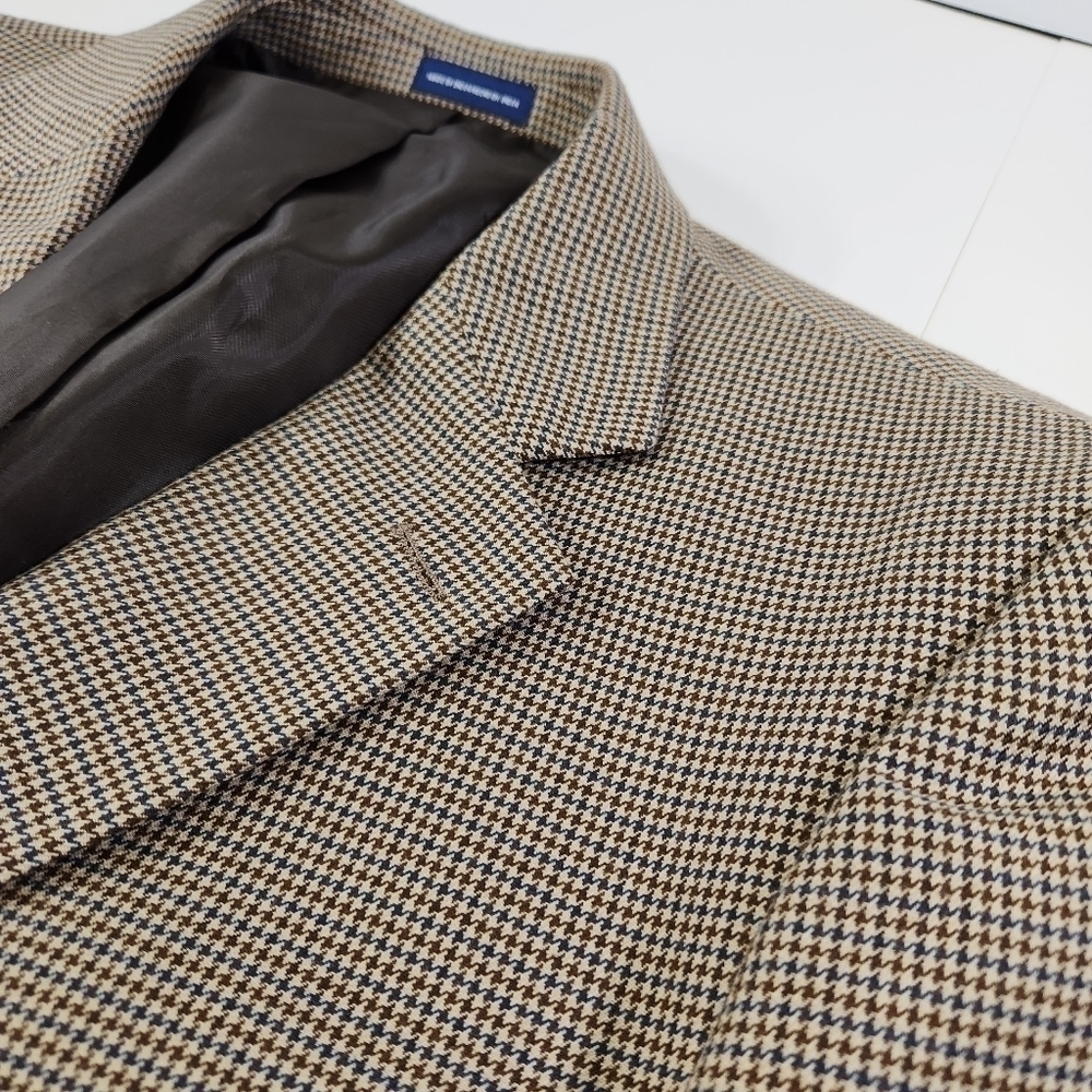 Stafford Essintials Mens Two Button Blazer Brown Sport Coat Suit Jacket Size 44L - Picture 5 of 12